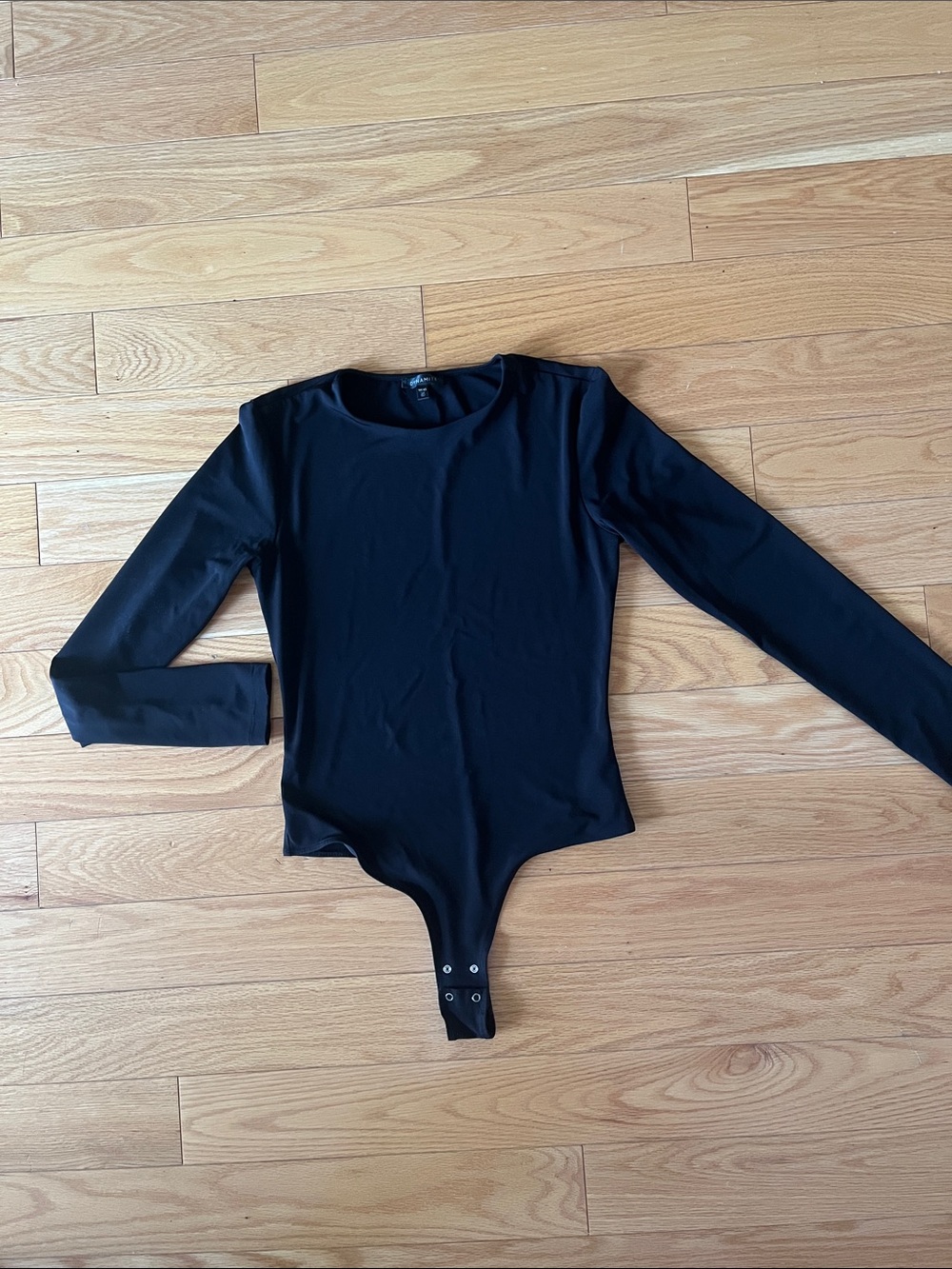 Dynamite Black Long-Sleeve  Bodysuit with Snap Closure size XS